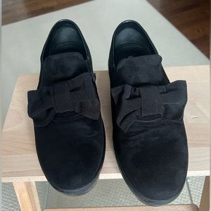 Black suede Prada Loafers with Bow women’s